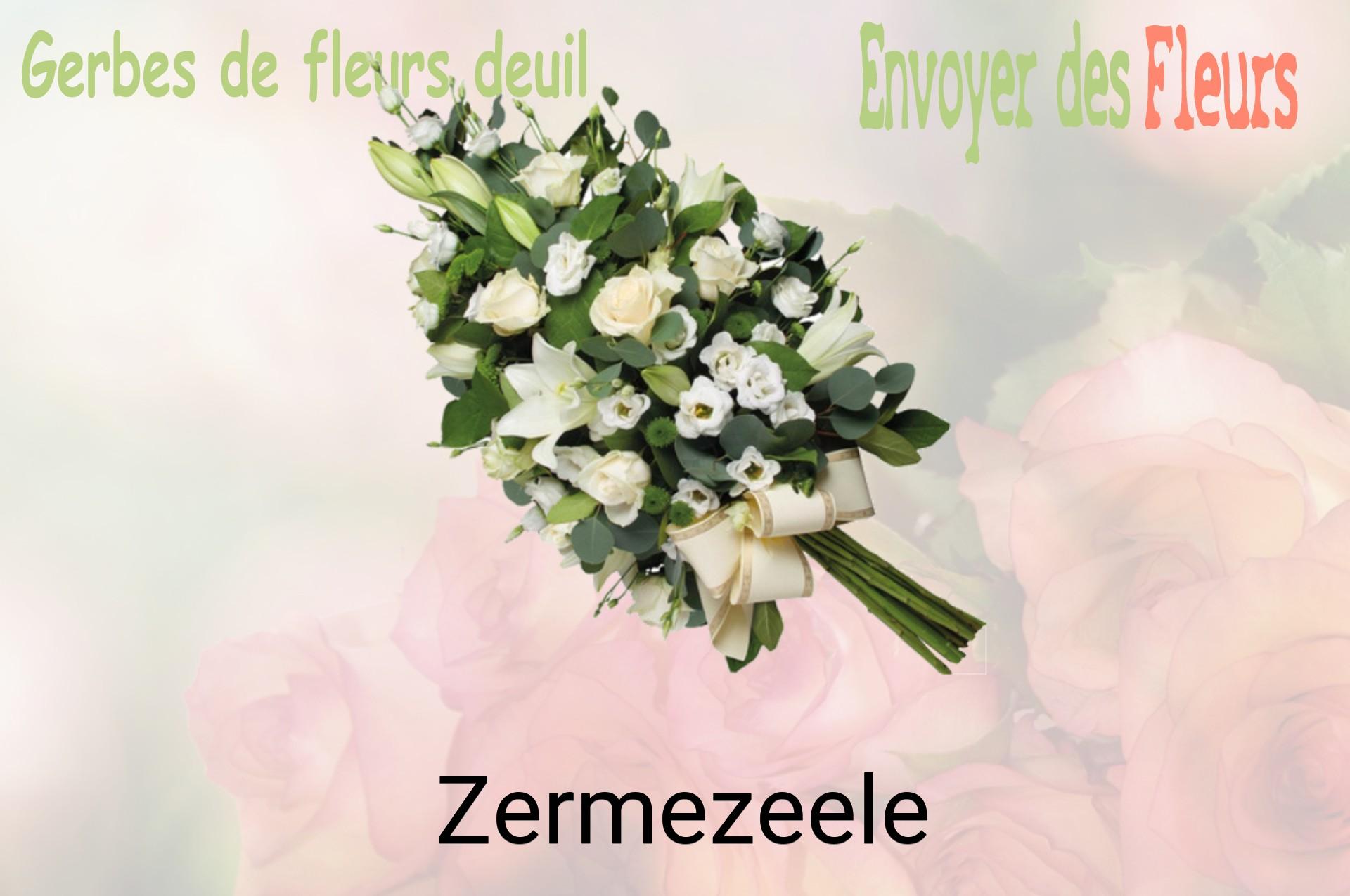 Gerbe de fleurs de deuil livrée à Zermezeele